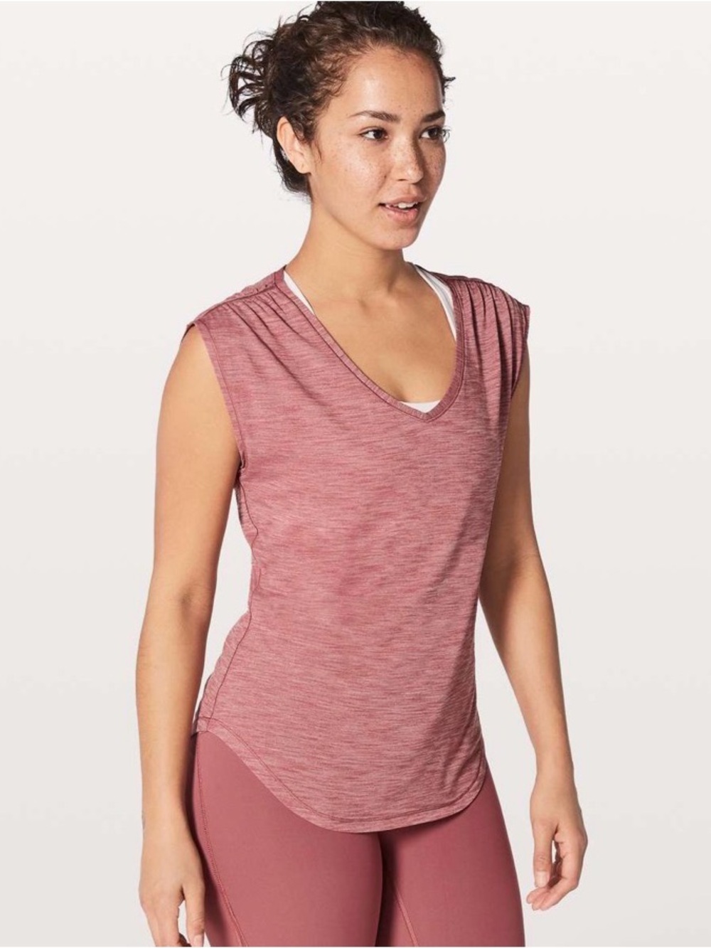 LULULEMON EUC SWEAT TIMES SHORT SLEEVE/ Heathered Auburn